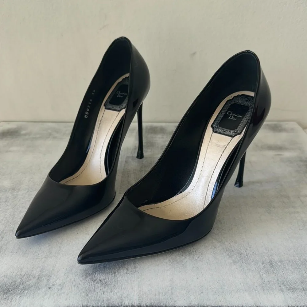 Dior Essence Patent Calfskin Black Pump size 39 heel 10 cm - Picture 4 of 12